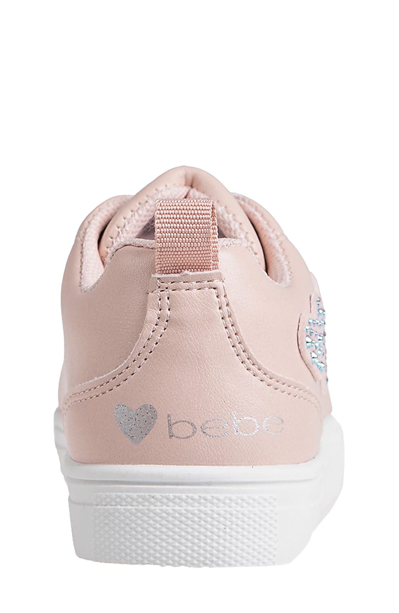 bebe Kids' Heart Sneaker, Alternate, color, Blush