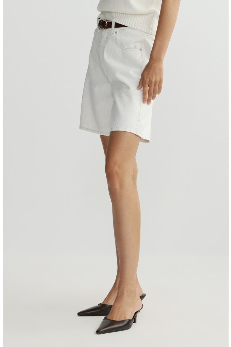 Taylor High Waist Relaxed Denim Shorts, Alternate, color, WHITE