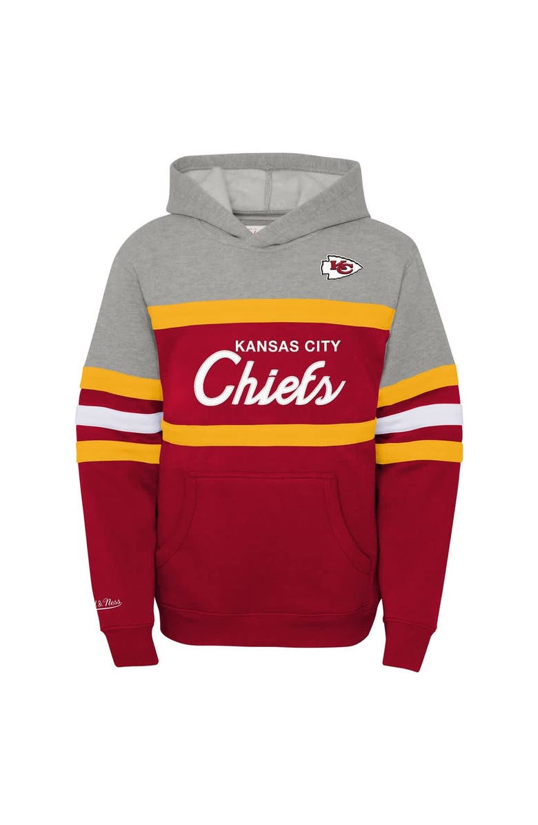 Mitchell & Ness Youth Mitchell & Ness  Red Kansas City Chiefs Throwback Head Coach Pullover Hoodie, Alternate, color, Red