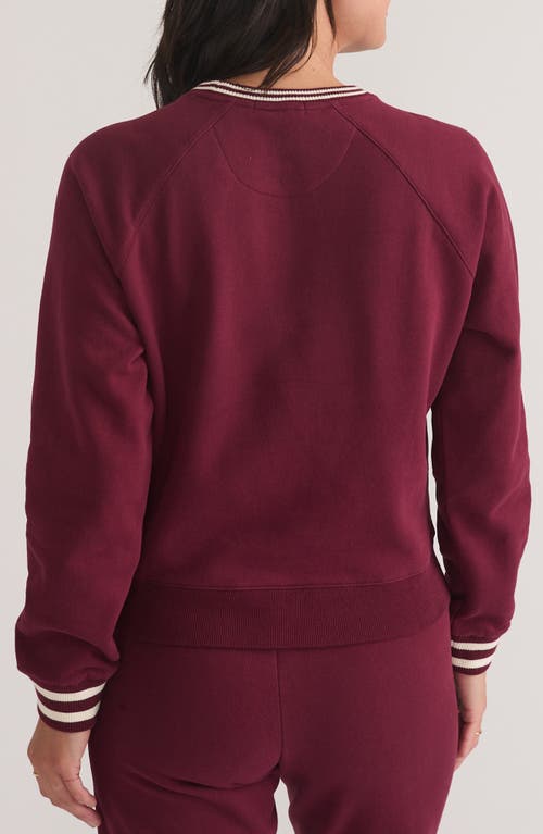 Marine Layer Anytime 1976 Appliqué Sweatshirt In Burgundy