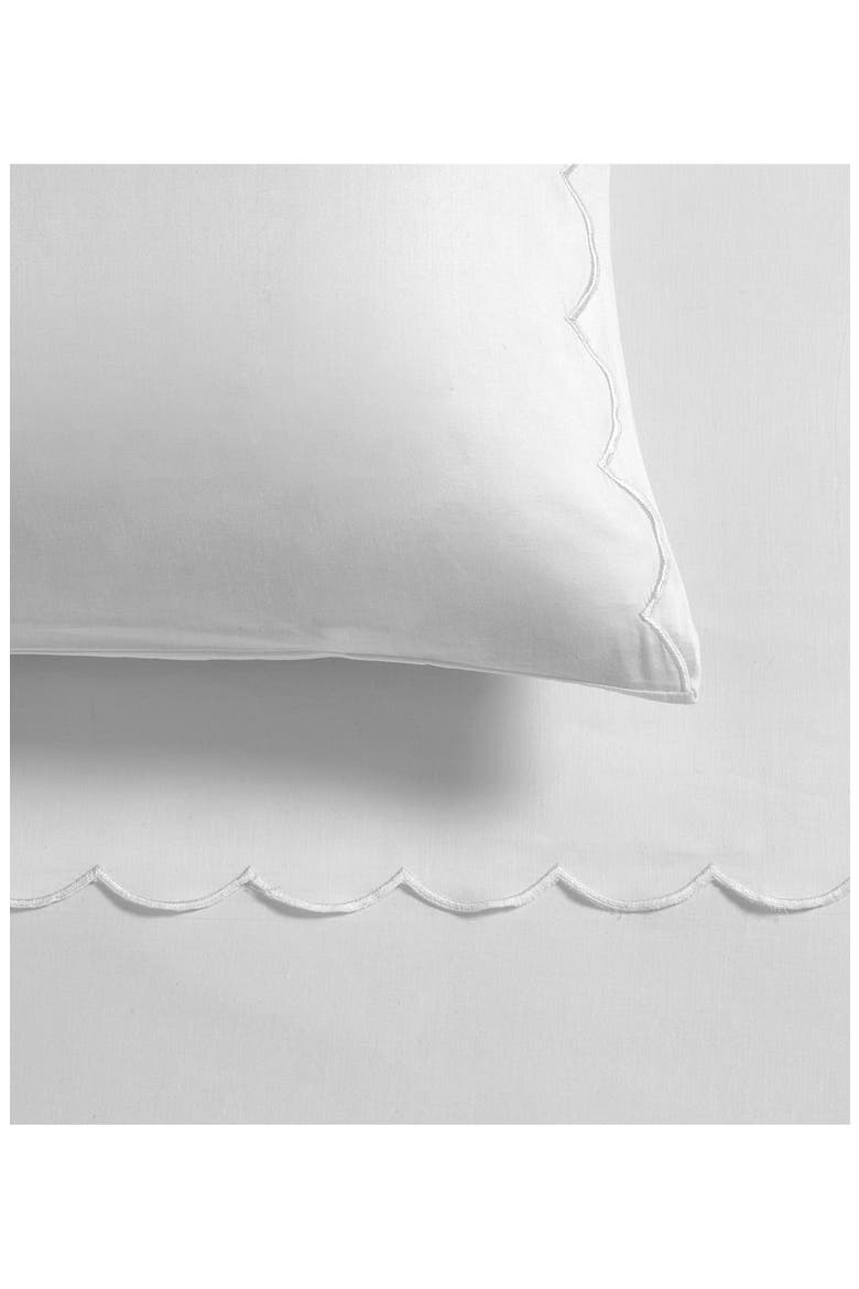 Scallop Cotton Sheet Set, Alternate, color, WHITE
