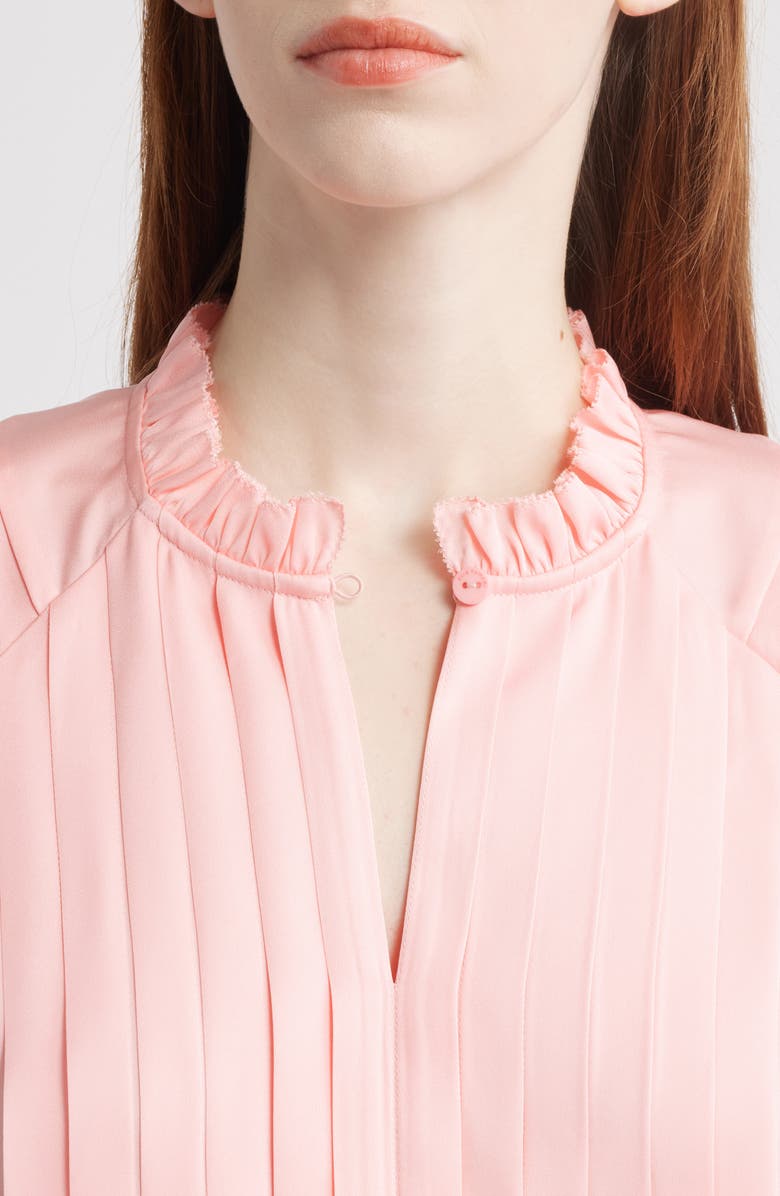 Elie Tahari The Zion Stretch Silk Pleated Blouse, Alternate, color, 