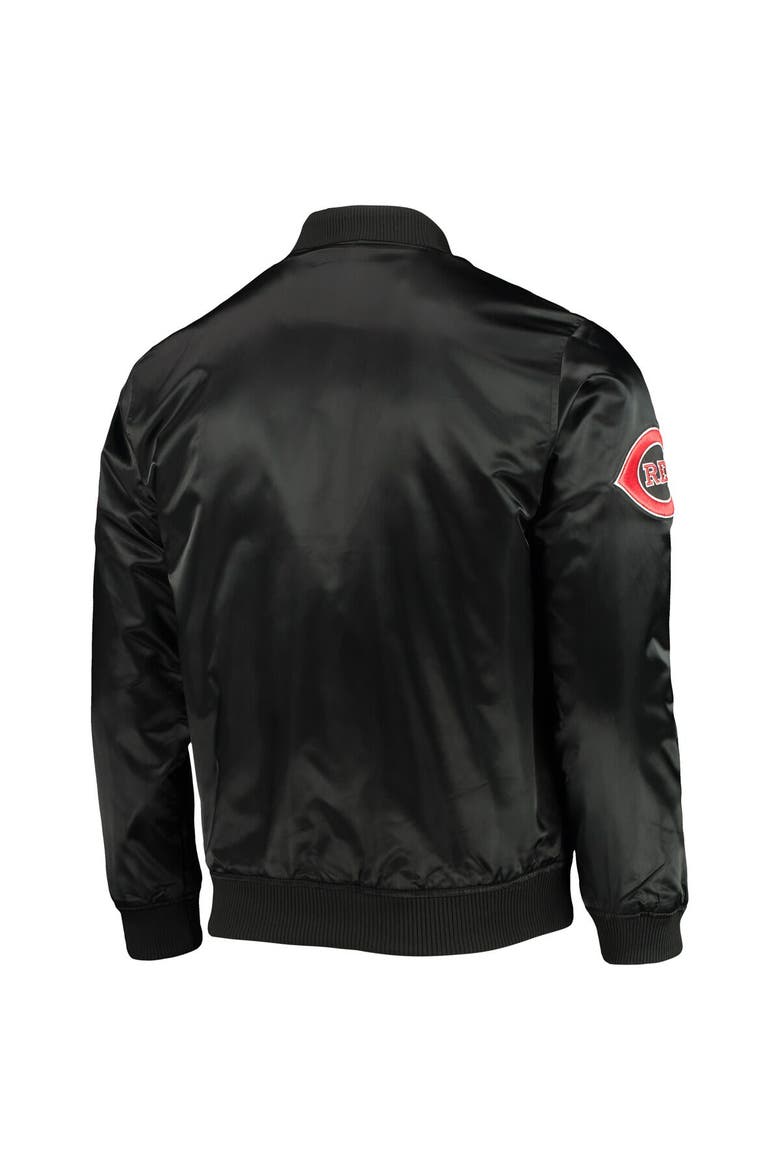 Men's Pro Standard Black Cincinnati Reds Wordmark Satin Full-Snap Jacket, Alternate, color, Black
