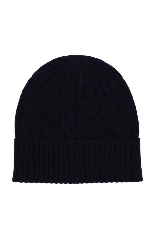Polo Ralph Lauren Womens Hunter Navy Cable Knitted Wool And Cashmere Beanie In Blue