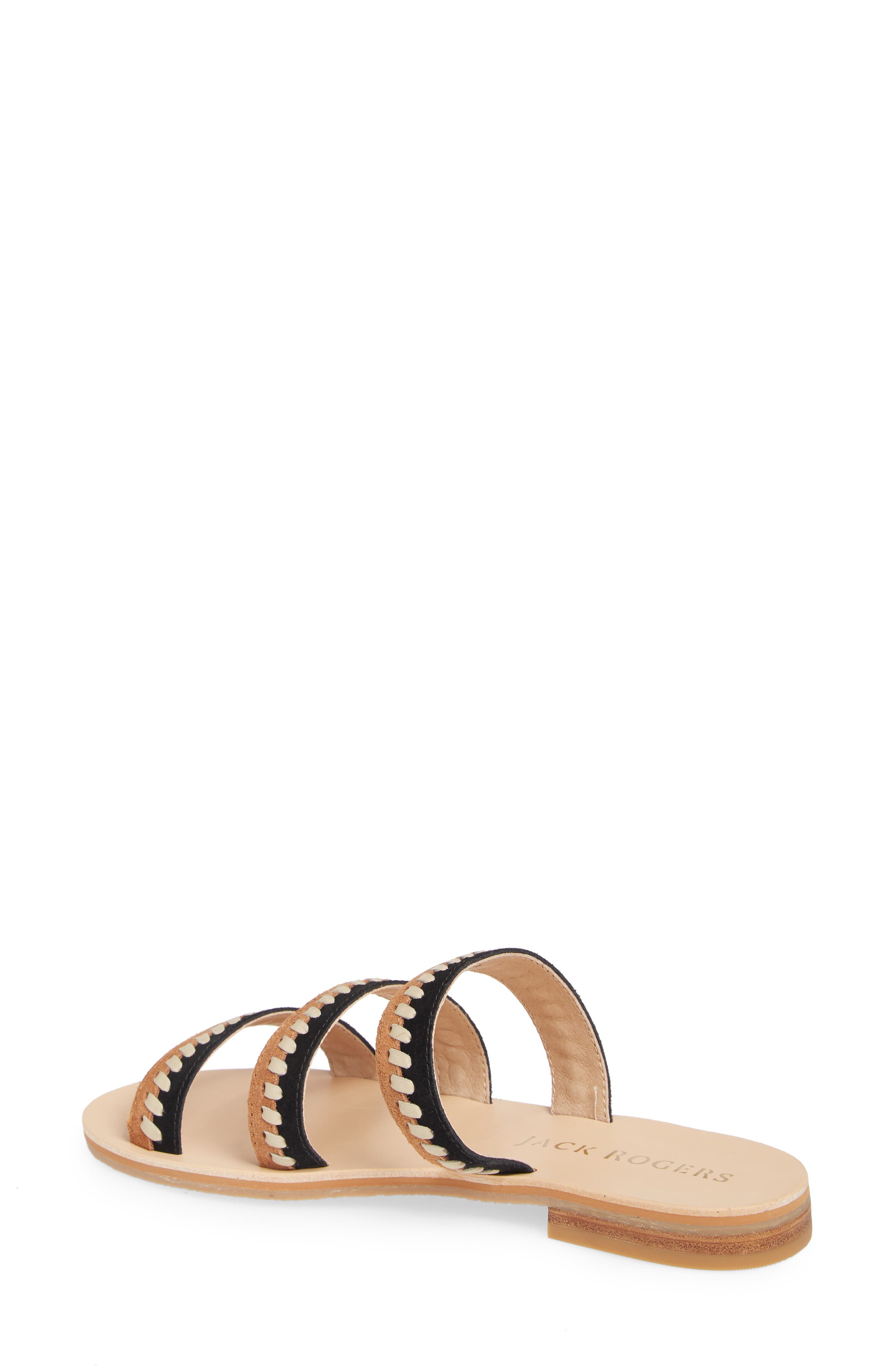 Amelia Slide Sandal, Alternate, color, BLACK/ LUGGAGE SUEDE