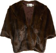 Eliza J Faux Fur Capelet