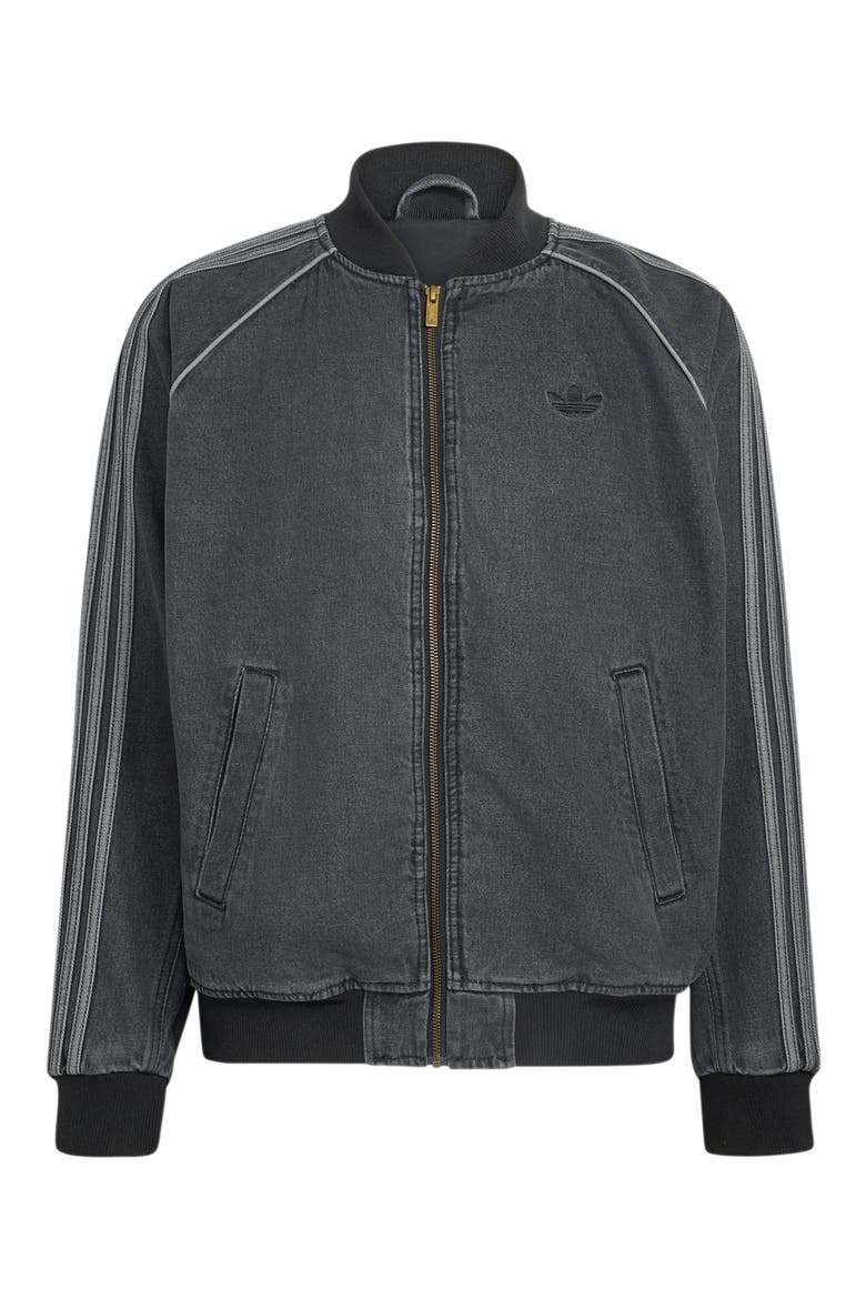 Adicolor Denim Track Jacket, Alternate, color, TRUE BLACK DENIM
