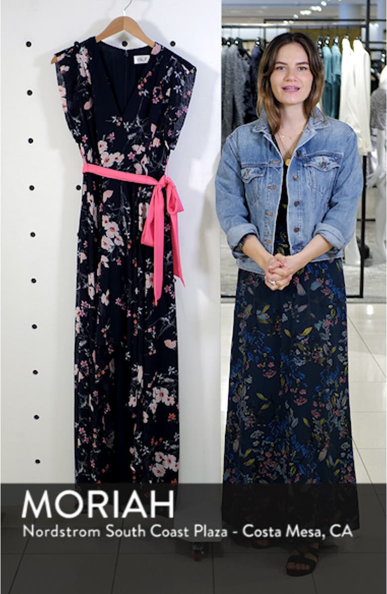 High/Low Floral Faux Wrap Maxi Dress, sales video thumbnail