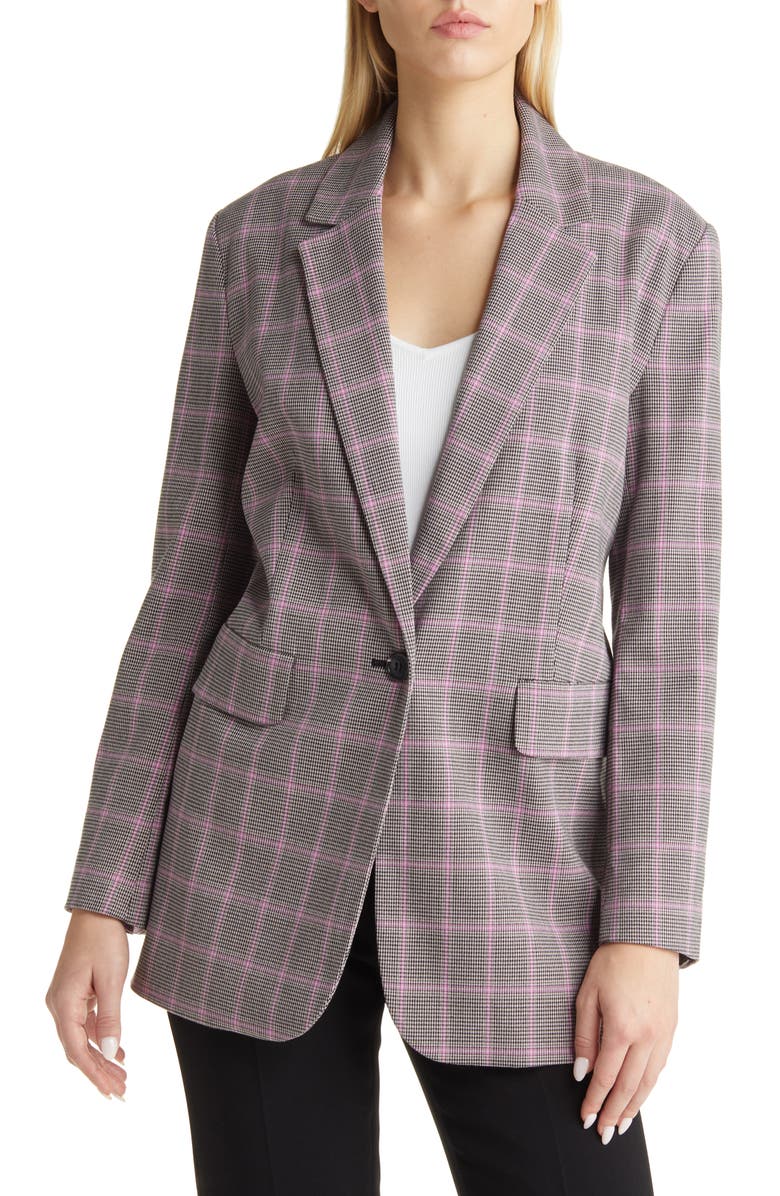 Halogen<sup>®</sup> Check Print Oversize Blazer, Alternate, color,