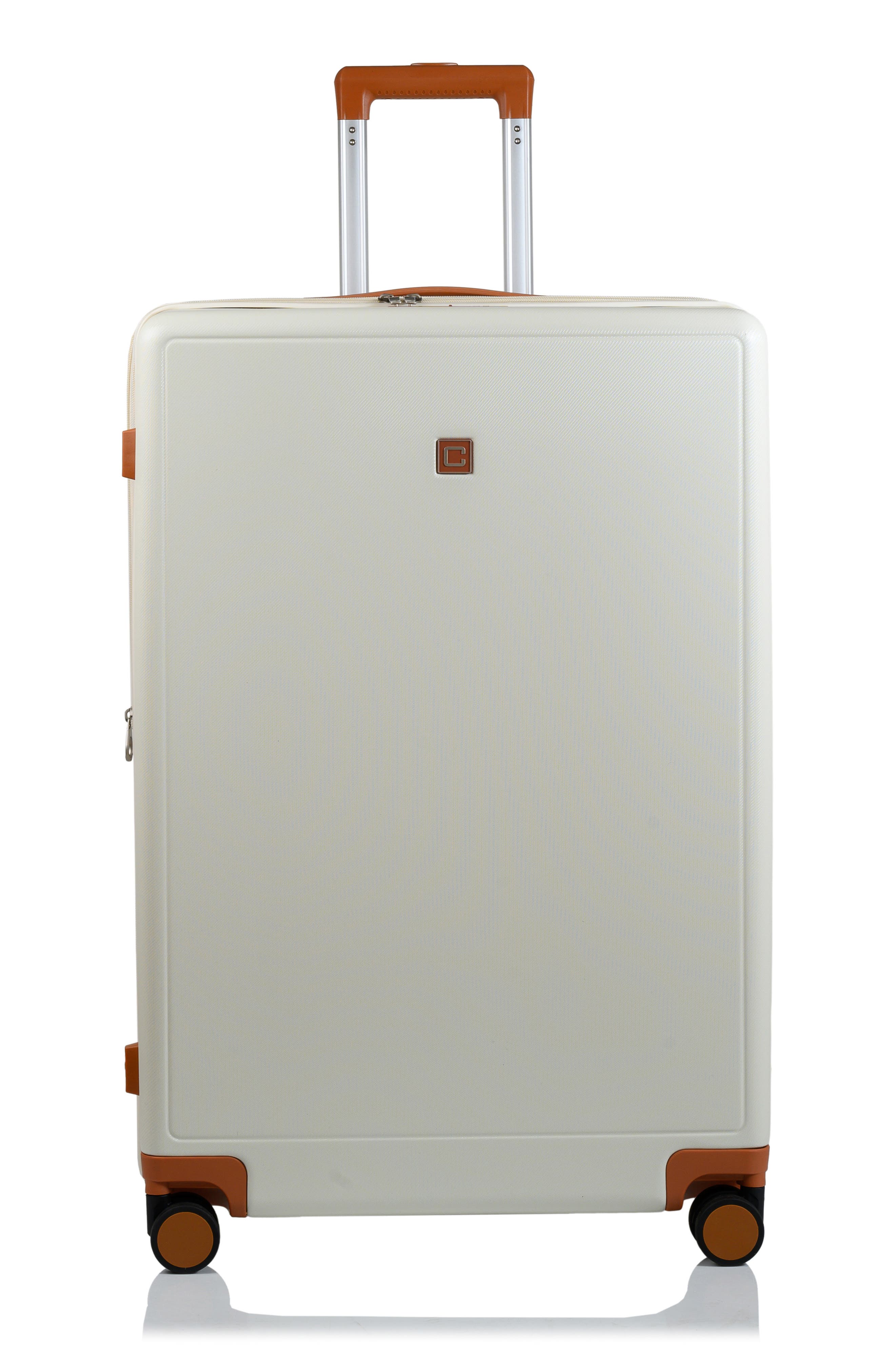 CHAMPS Vintage Muse 3-Piece Hardside Luggage Set, Alternate, color, Ivory/ Tan