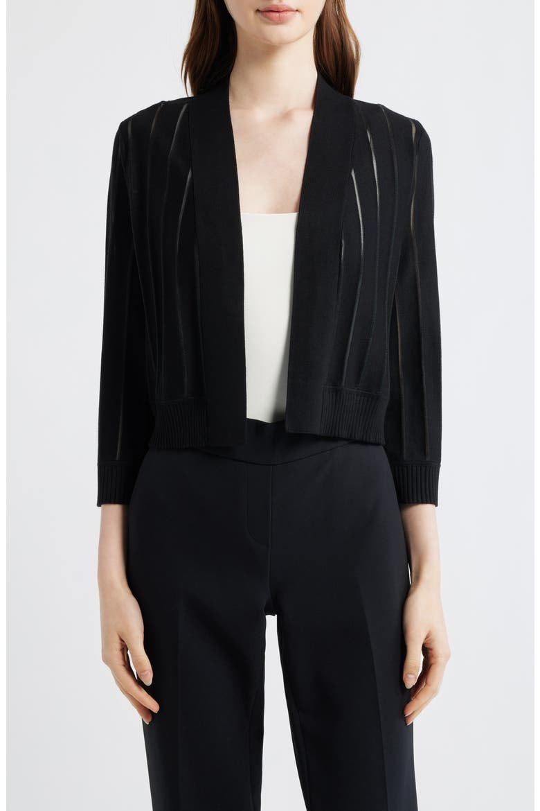 Sheer Stripe Shrug, Main, color, ANNE BLACK