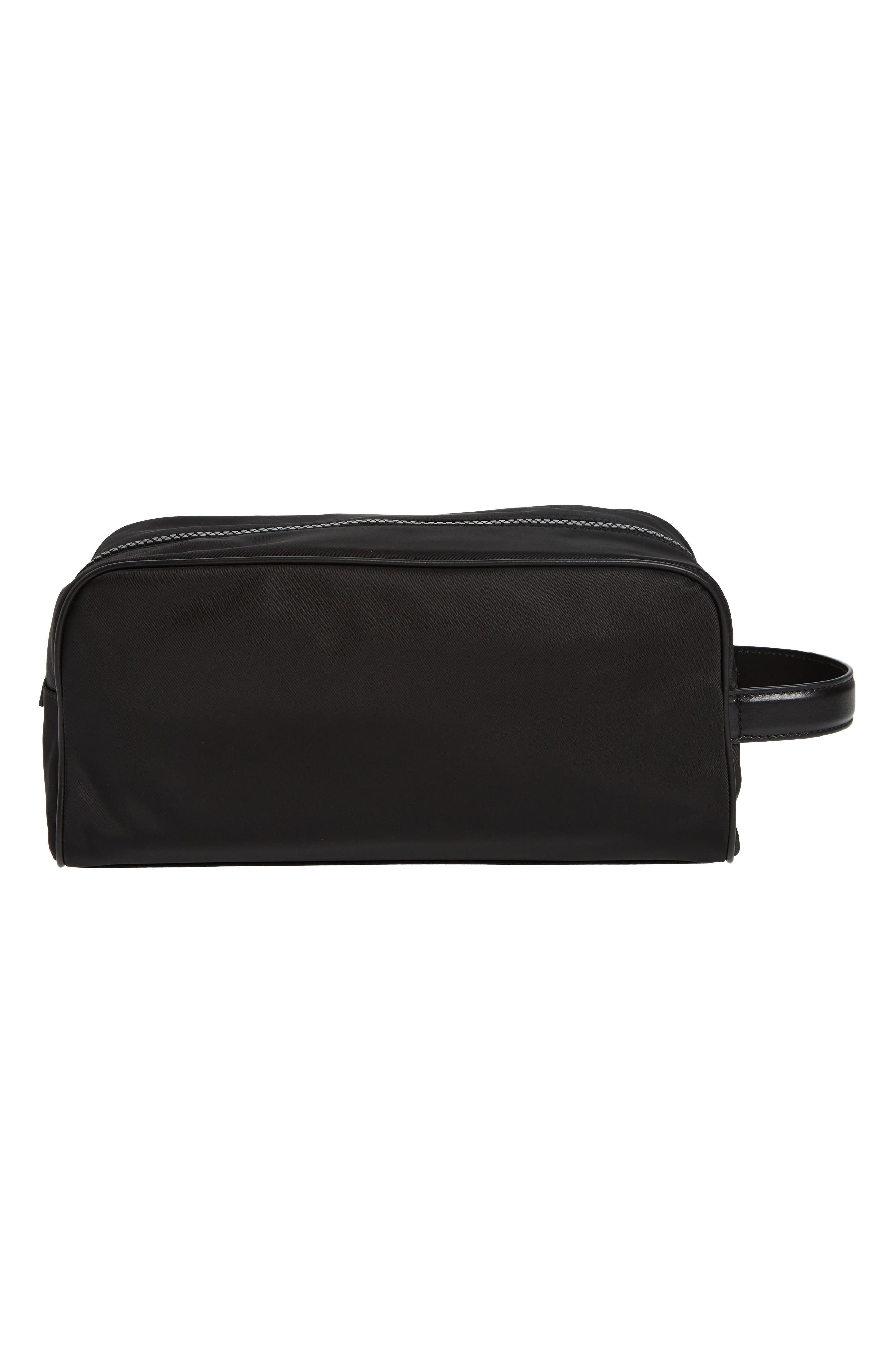 Dolce&Gabbana Rubberized Logo Nylon Blend Toiletry Bag, Alternate, color, Black/ Black