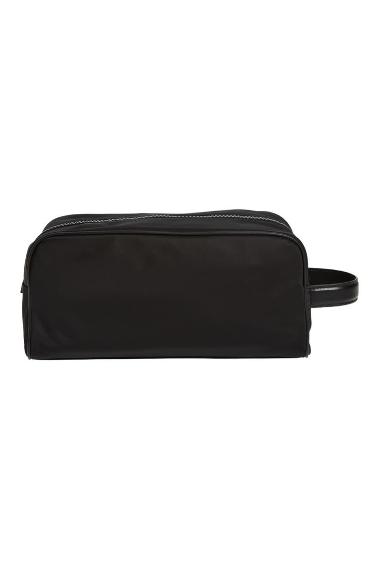 Rubberized Logo Nylon Blend Toiletry Bag, Alternate, color, BLACK/ BLACK