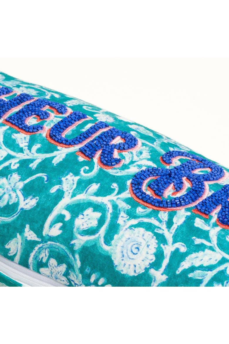 Ghuni Bonheur Ruffled Embroidered 100% Cotton Home Accent, Alternate, color, Blue
