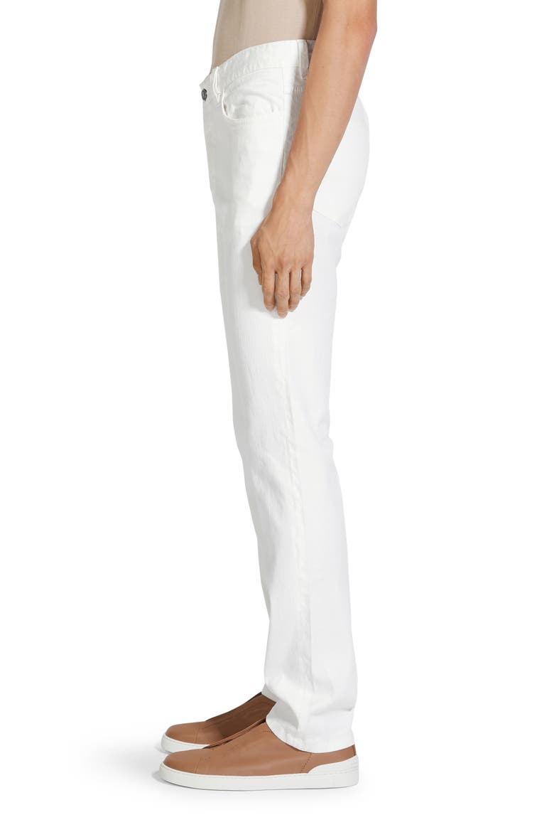 Roccia Garment Dyed Stretch Linen & Cotton Slim Fit Jeans, Alternate, color, BIANCO ZEGNA