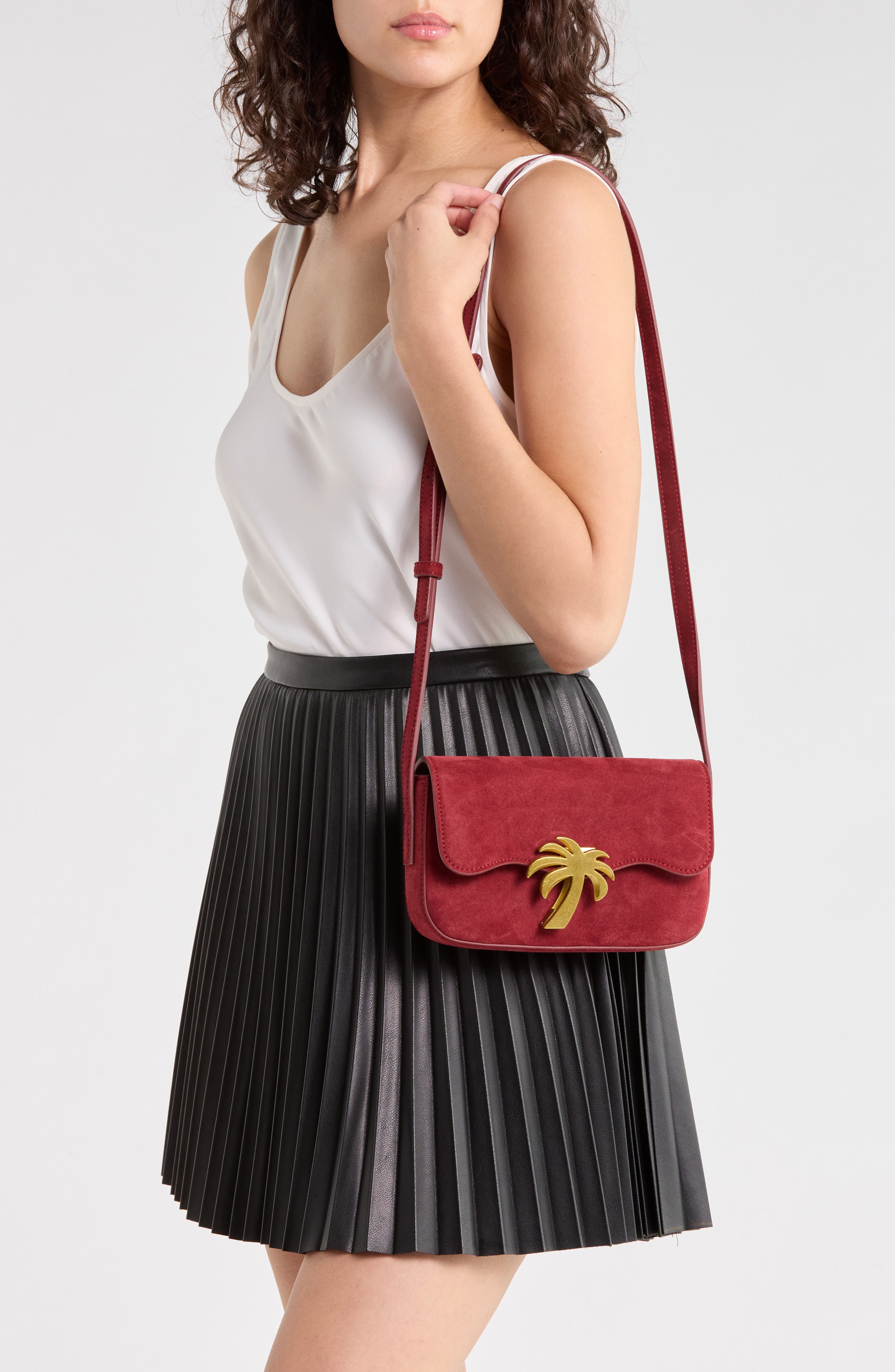 Palm Angels Small Palm Suede Crossbody Bag (Women) | Nordstromrack