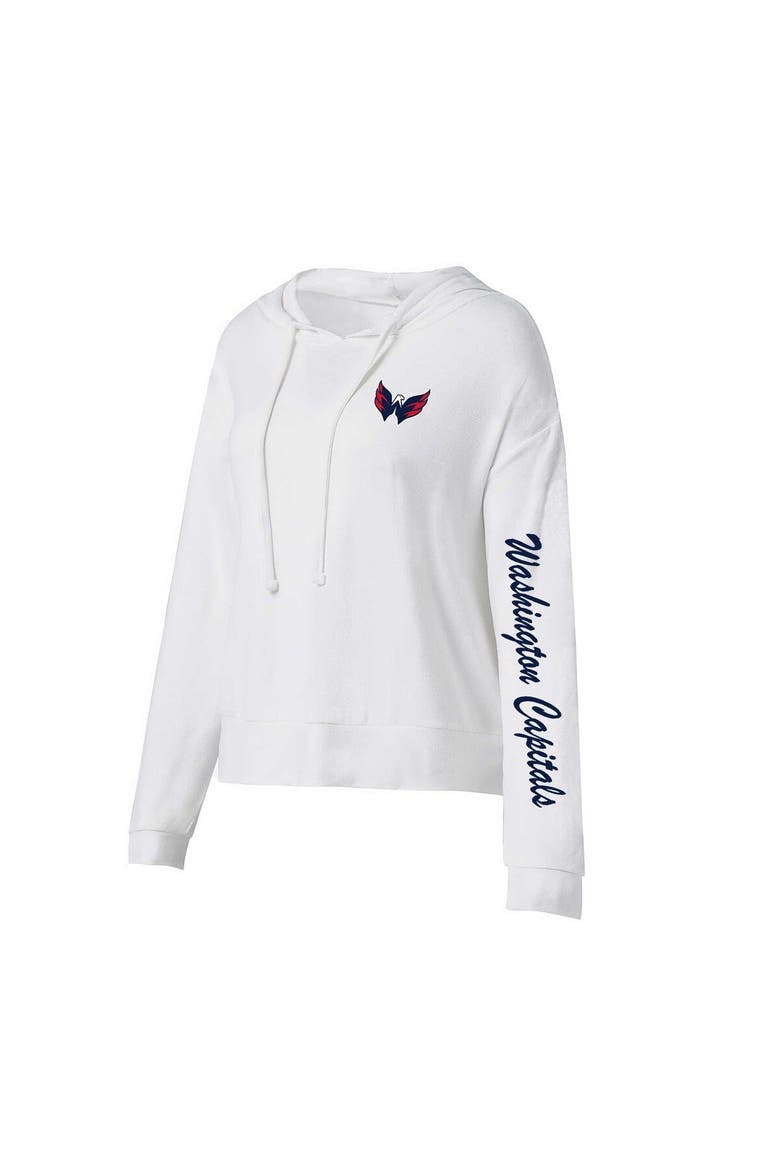 Women's Concepts Sport White Washington Capitals Accord Hacci Long Sleeve Hoodie T-Shirt, Main, color, Cream