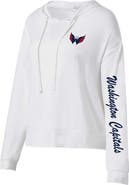 CONCEPTS SPORT Women's Concepts Sport White Washington Capitals Accord Hacci Long Sleeve Hoodie T-Shirt