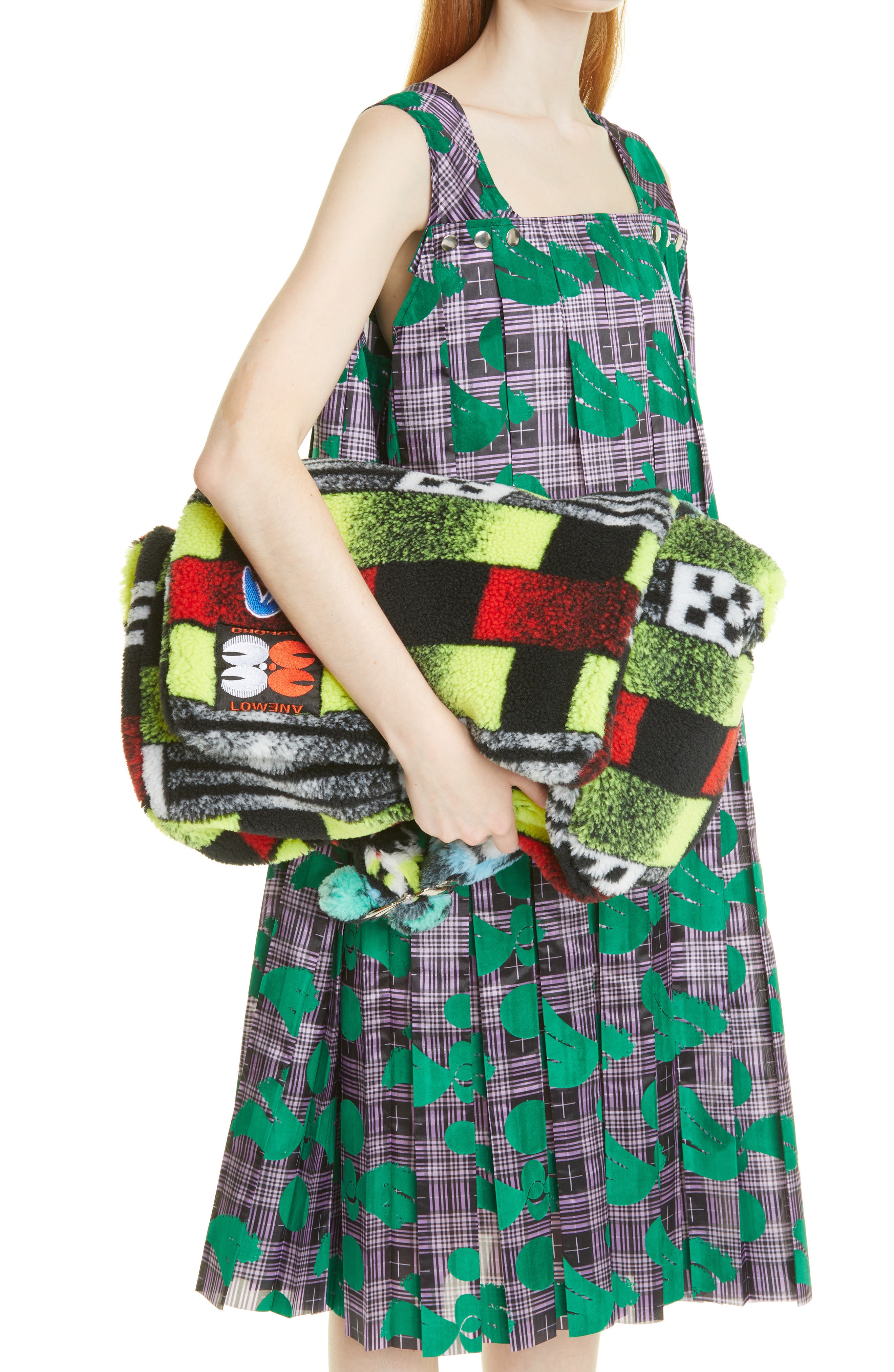 Chopova Lowena Patchwork Fleece Shoulder Bag, Alternate, color, 