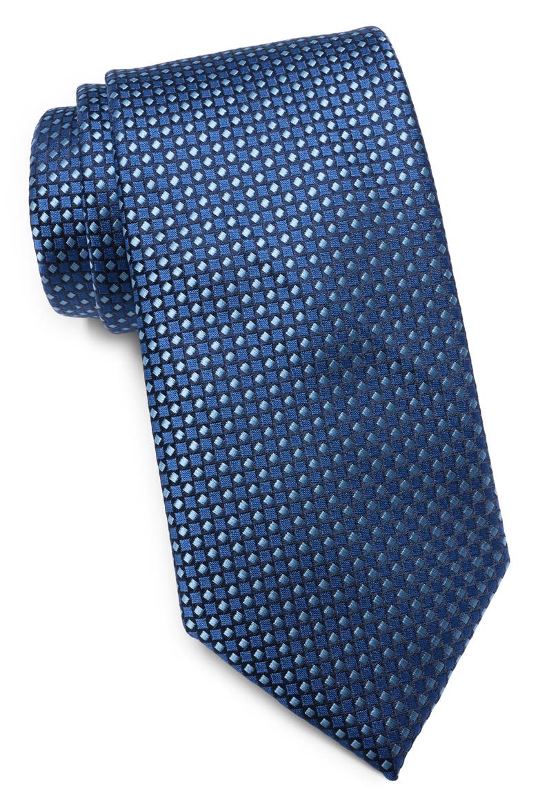 Micro Neat Dot Tie, Main, color, NAVY/ BLUE