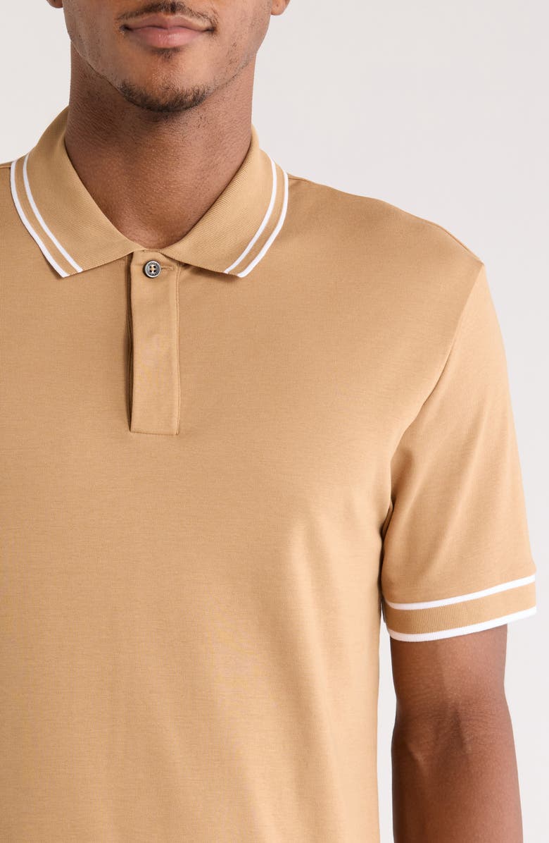 BOSS Parlay Tipped Cotton Polo, Alternate, color, Beige