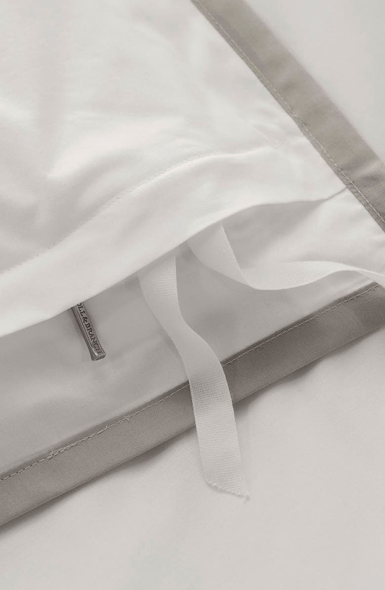 Boll & Branch Framed Percale Duvet Cover & Shams Set, Alternate, color, White/Pewter