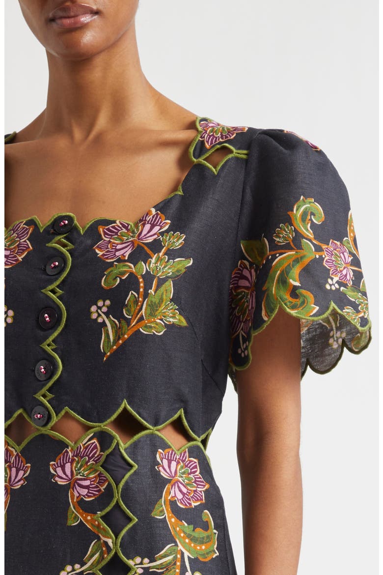 black ravenala short sleeve maxi dress Ravenala Floral Short Sleeve Midi Dress (Women)