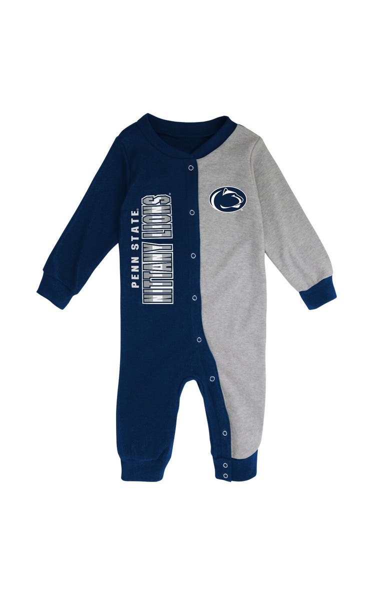 Outerstuff Infant Navy/Heather Gray Penn State Nittany Lions Halftime Two-Tone Sleeper, Alternate, color, 