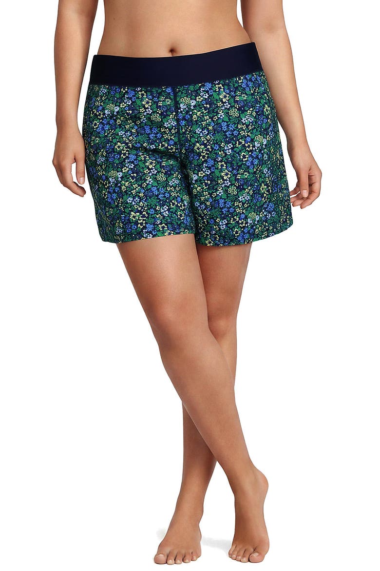 SunShade UPF 50 5" Board Shorts, Main, color, Navy Multi Ditsy Floral