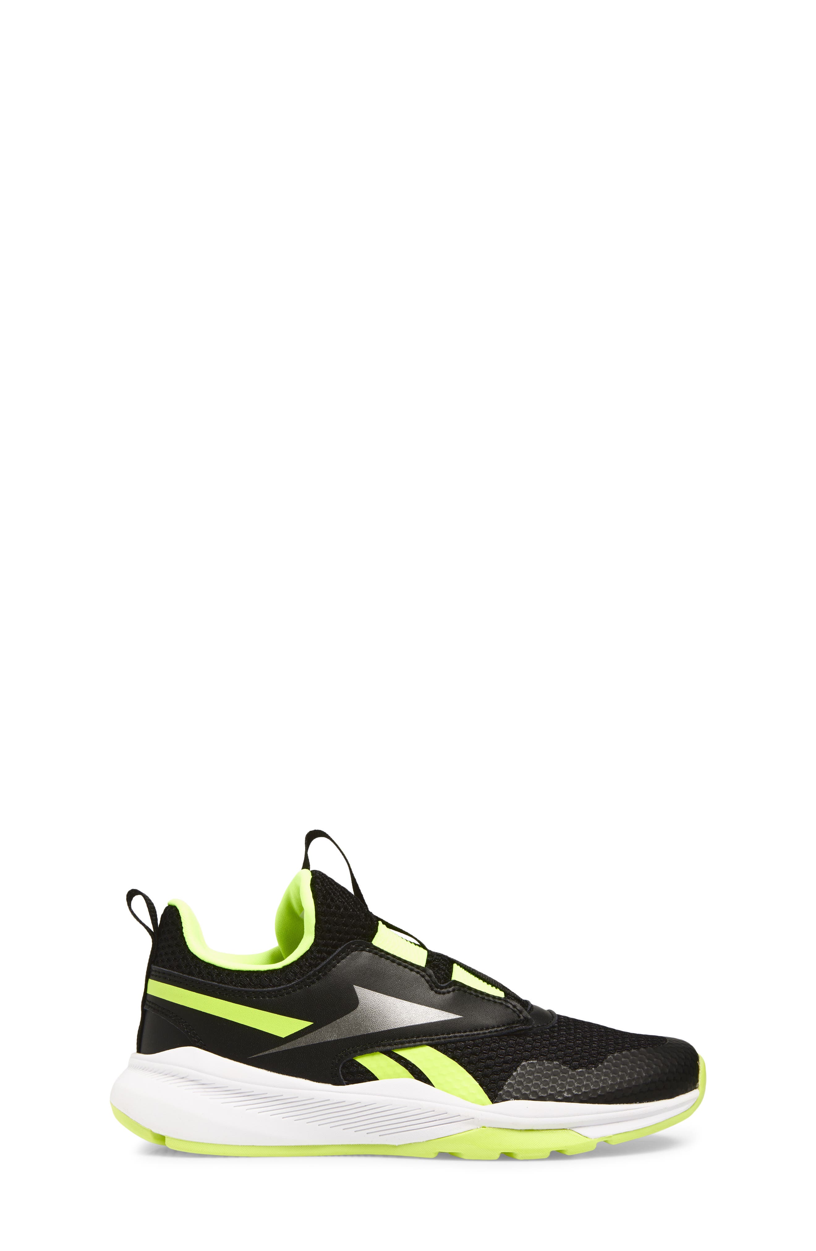 Reebok Kids' XT Sprinter Slip On Sneaker, Alternate, color, Black/ Digitallime/ White