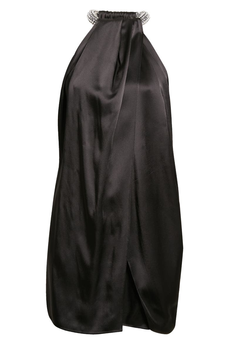 Embellished Halter Neck Tulip Dress, Alternate, color, 1000 - BLACK