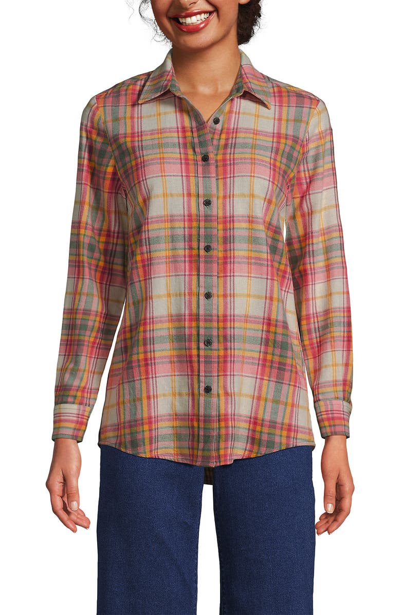 Lands' End Flannel Boyfriend Fit Shirt, Main, color,