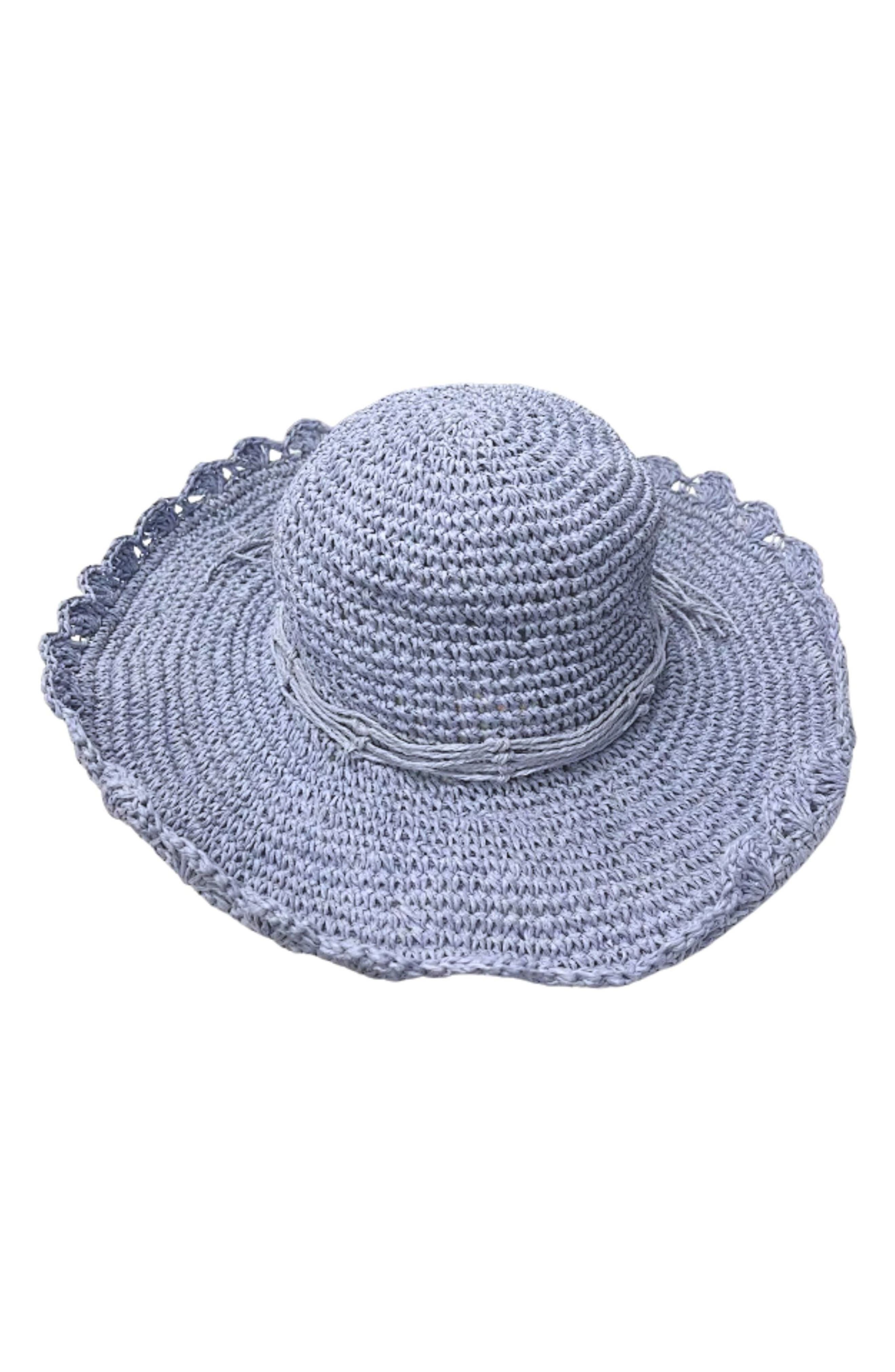 MARCUS ADLER Scalloped Straw Sun Hat