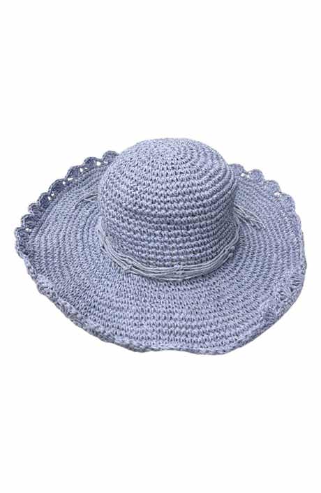 MARCUS ADLER Scalloped Straw Sun Hat
