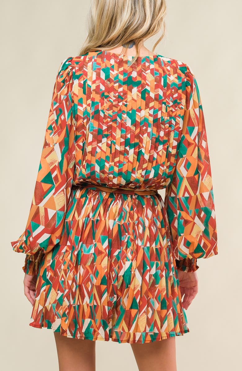 FLYING TOMATO Print Pleated Romper, Alternate, color, Brown/Green