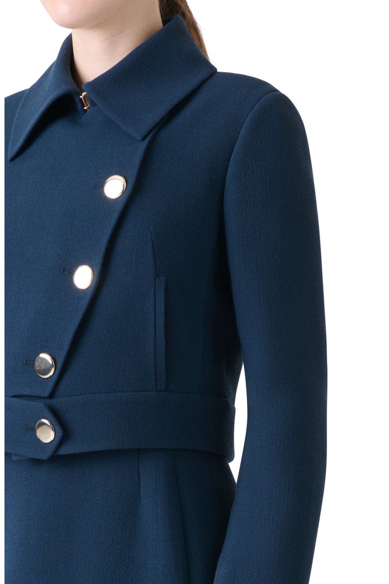 Dana Double Face Wool Crepe Crop Jacket, Alternate, color, DENIM BLUE