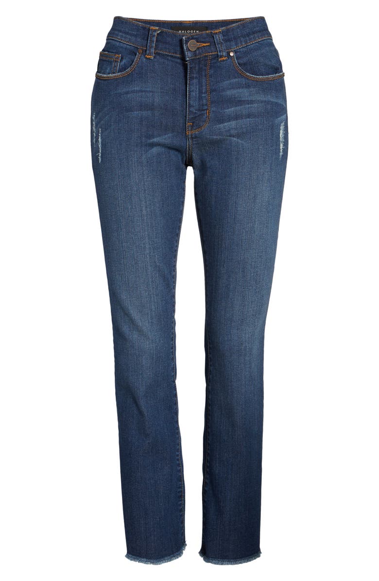 Halogen<sup>®</sup> Raw Hem Stretch Straight Leg Jeans, Alternate, color,