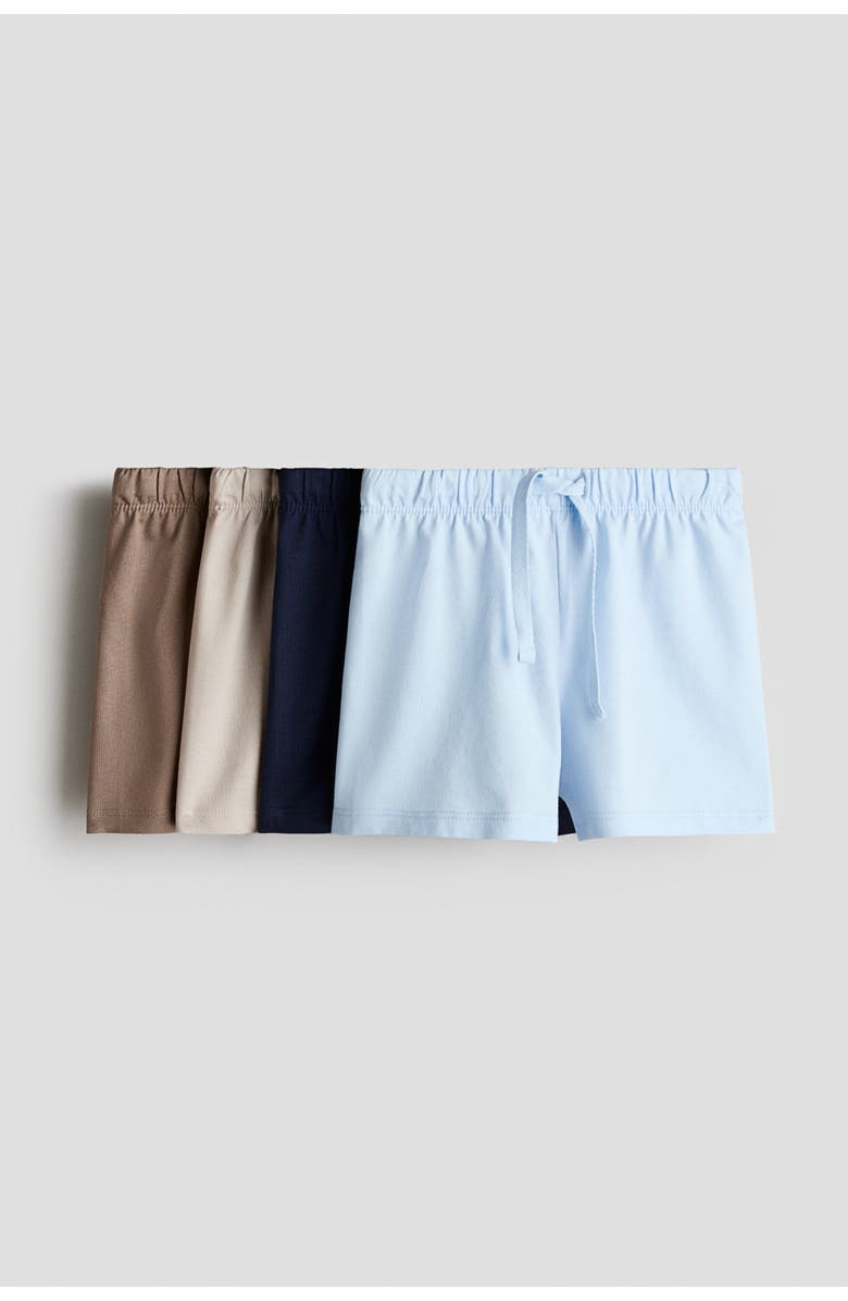 H&M 4-pack Jersey Shorts, Main, color, Beige/Blue