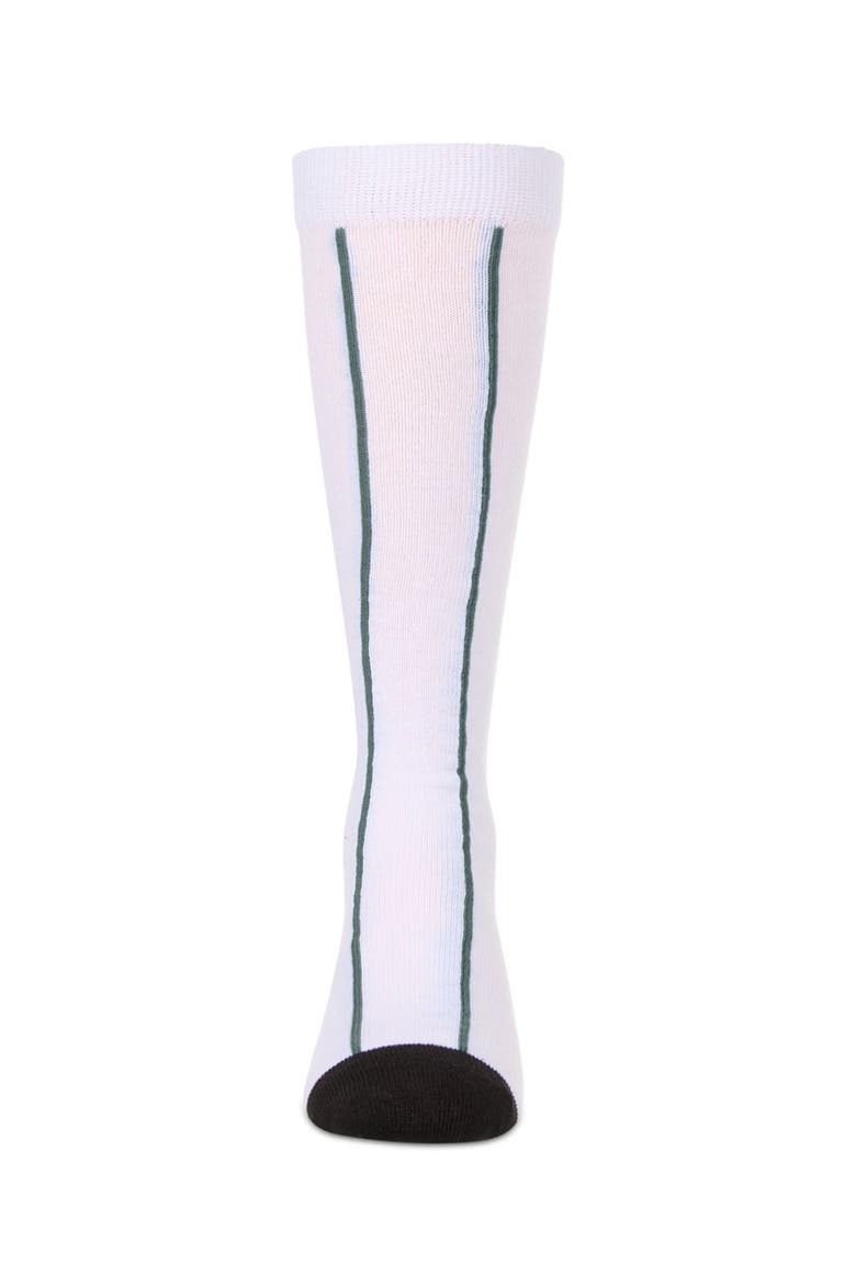 Sporty Stretch Logo Vertical Stripe Knee Sock, Alternate, color, White