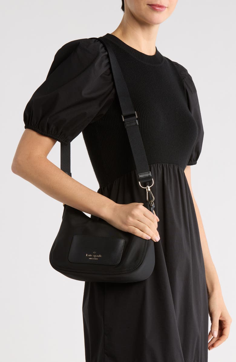 Kate Spade New York chelsea recycled polyamide crossbody bag, Alternate, color, Black