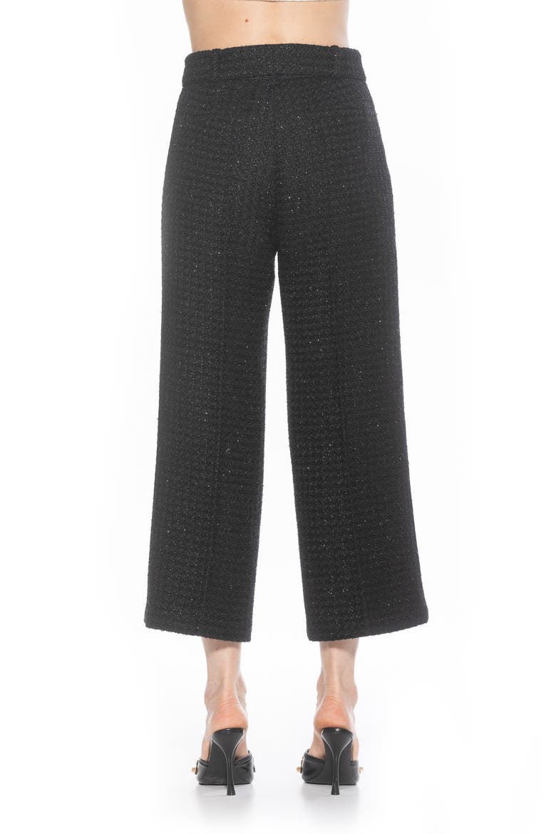 Caden Tweed Wide Leg Pants, Alternate, color, BLACK