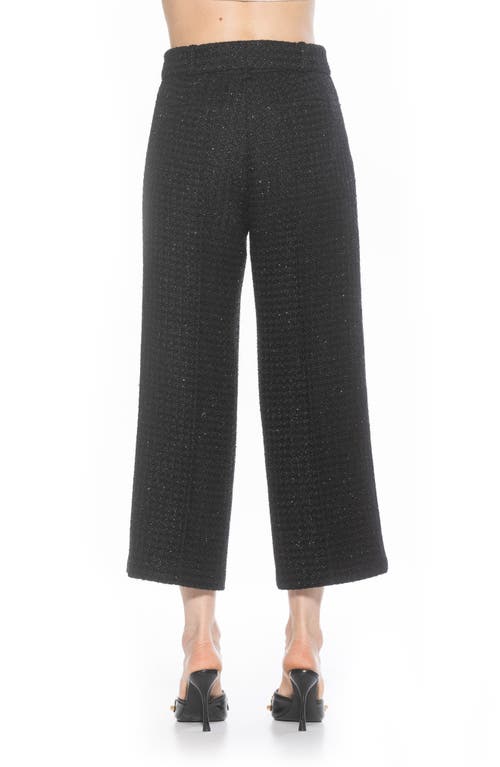 Alexia Admor Caden Tweed Wide Leg Pants In Black