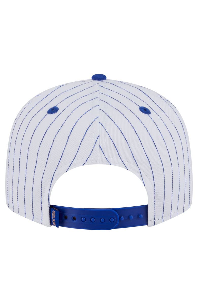 New Era Men's New Era  White New York Knicks Deceptor Pinstripe 9FIFTY Snapback Hat, Alternate, color, White