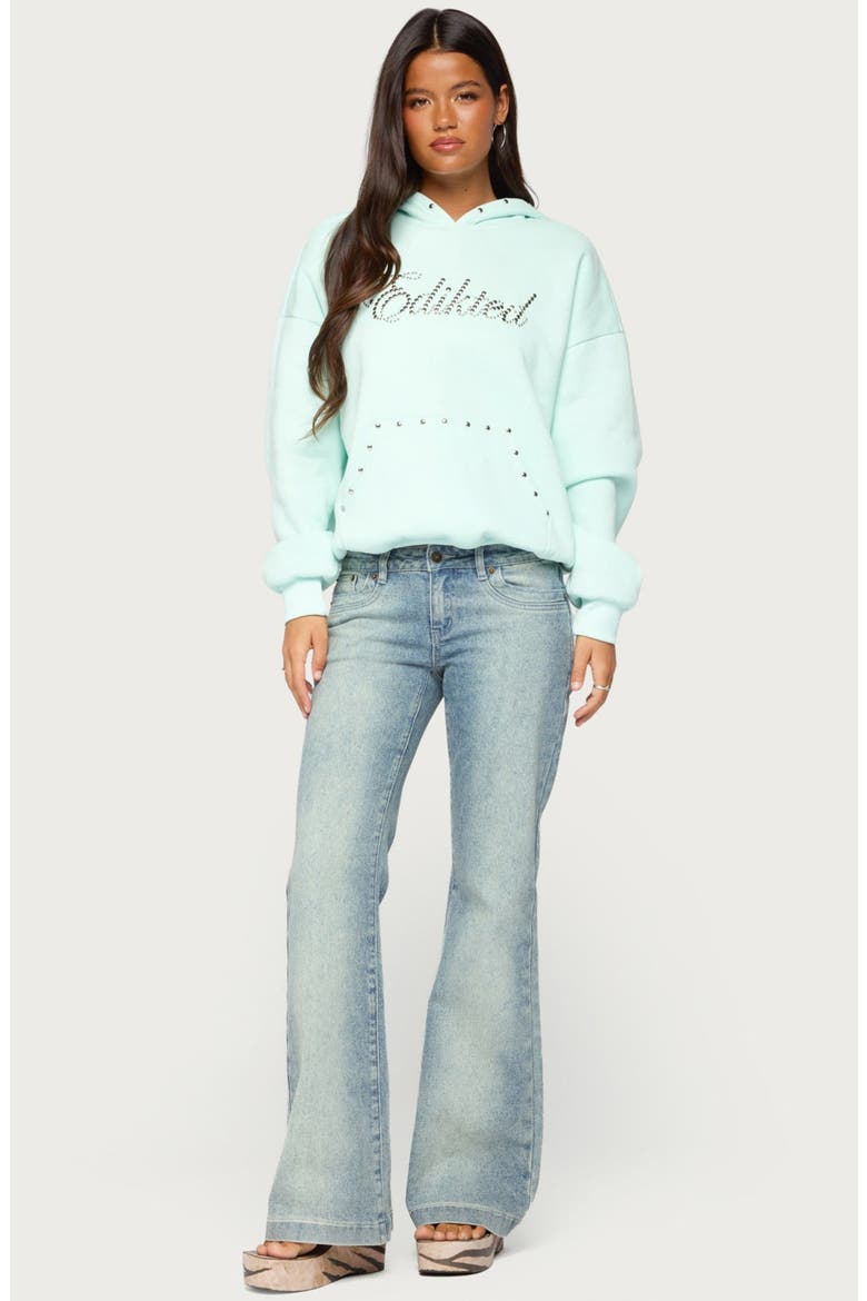 Rockstar Studded Hoodie, Alternate, color, AQUA
