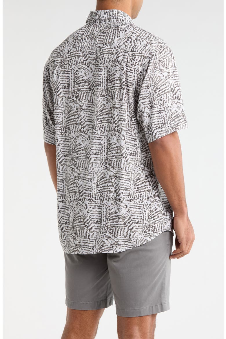Veracruz Cay Sands Island Echo Short Sleeve Button-Up Shirt, Alternate, color, SILVER SKY