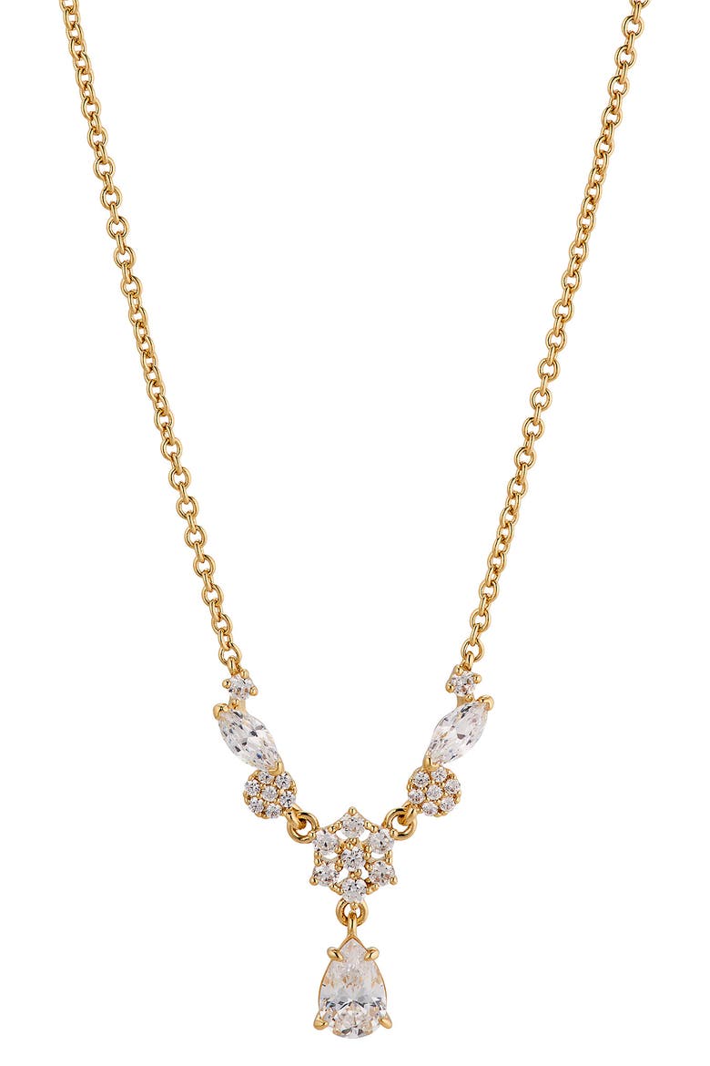 Midsommer Flower Frontal Necklace, Main, color, GOLD