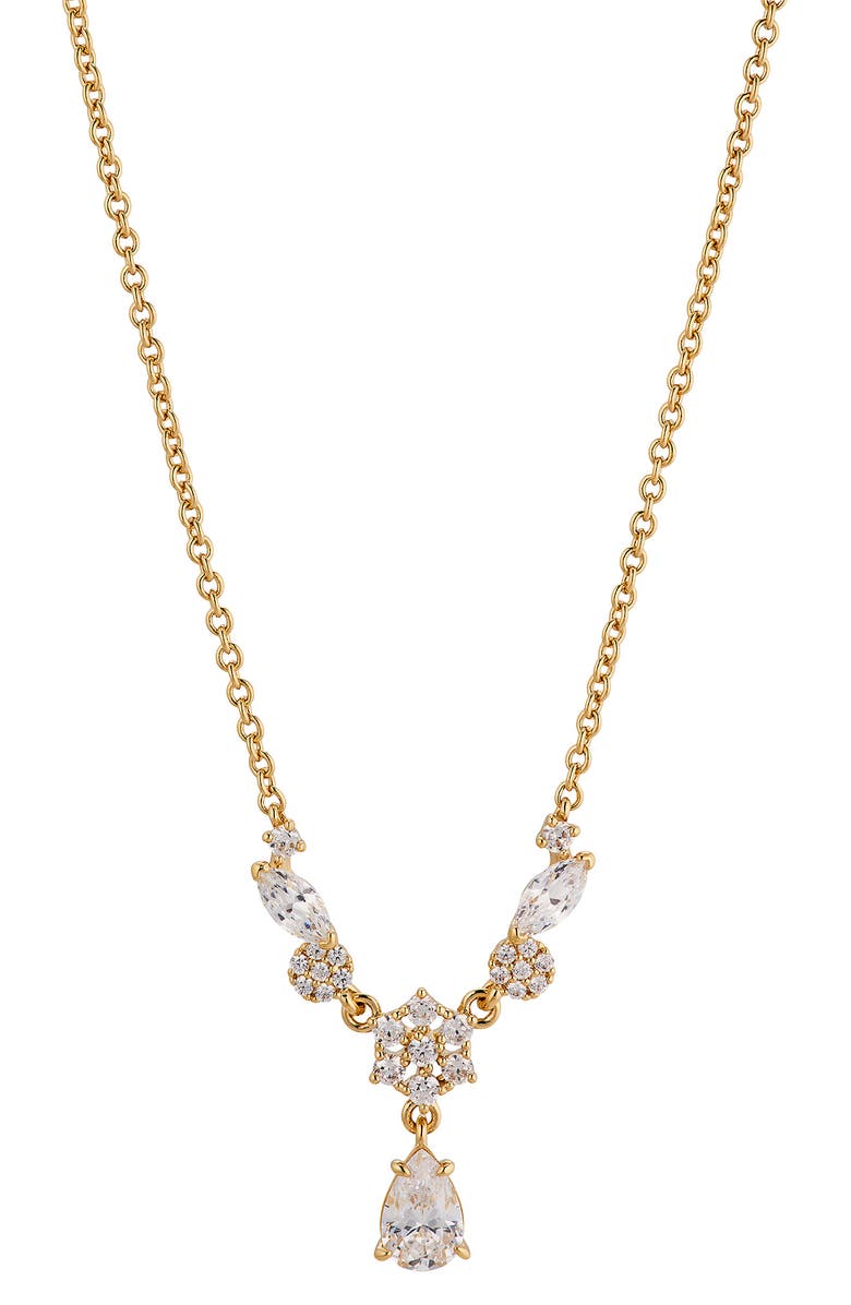 Nadri Midsommer Flower Frontal Necklace, Main, color,