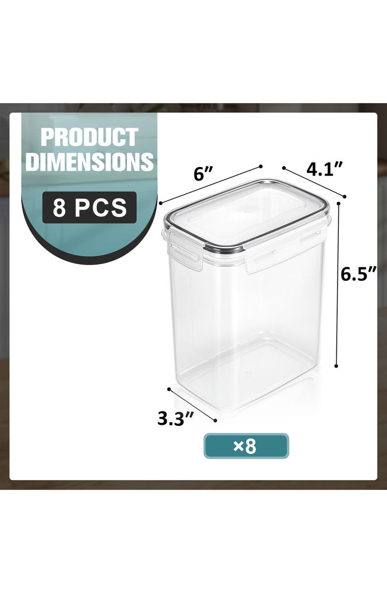 SORBUS 8-Pack Airtight Dry Food Storage Containers, Alternate, color, Clear
