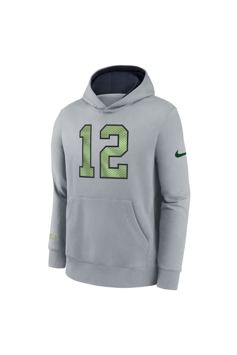 Youth Nike  Wolf Gray Seattle Seahawks 2025 Rivalries Collection Club Hoodie, Alternate, color, Gray