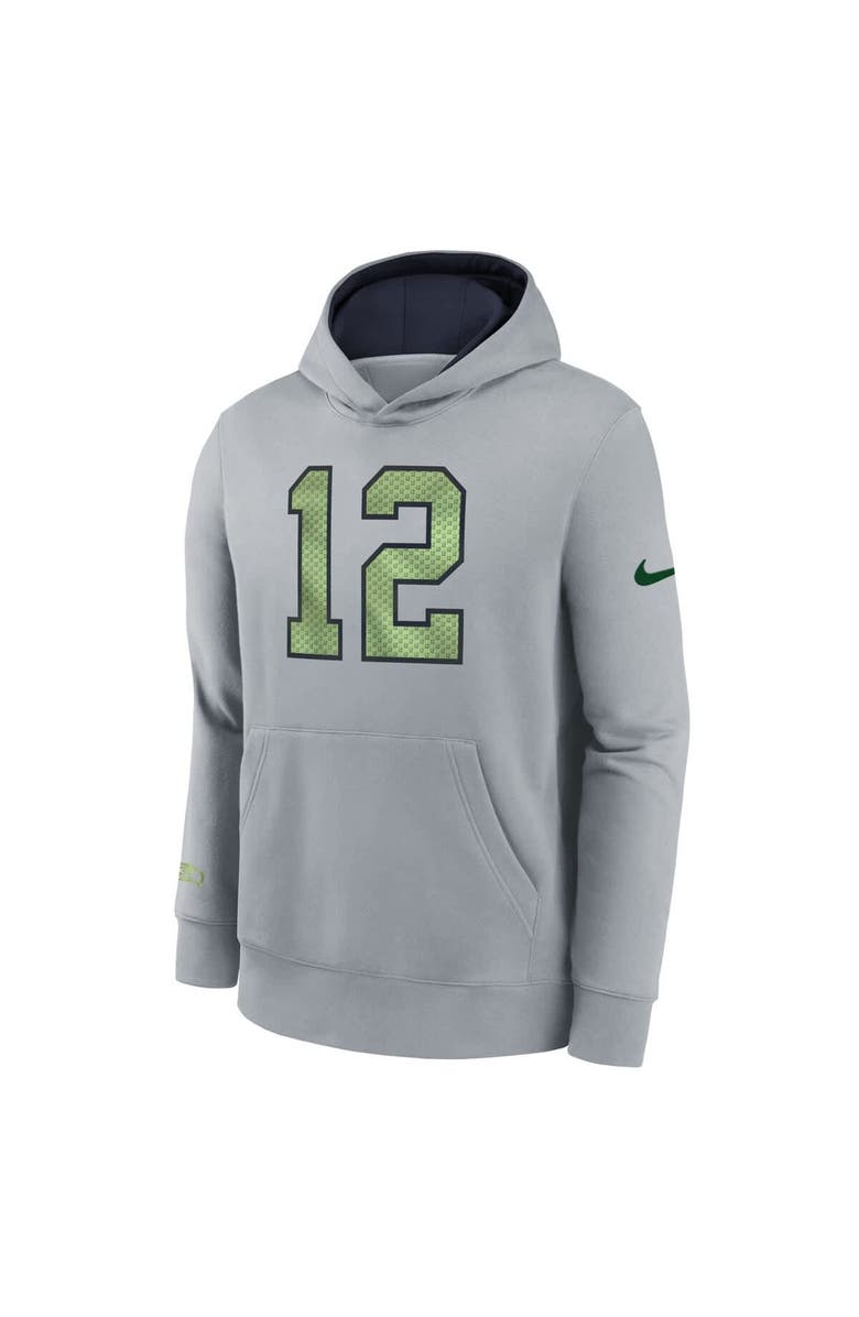 Nike Youth Nike Wolf Gray Seattle Seahawks 2025 Rivalries Collection Club Hoodie, Alternate, color, Gray